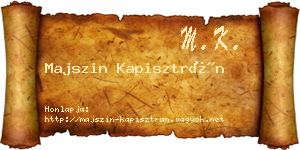 Majszin Kapisztrán névjegykártya